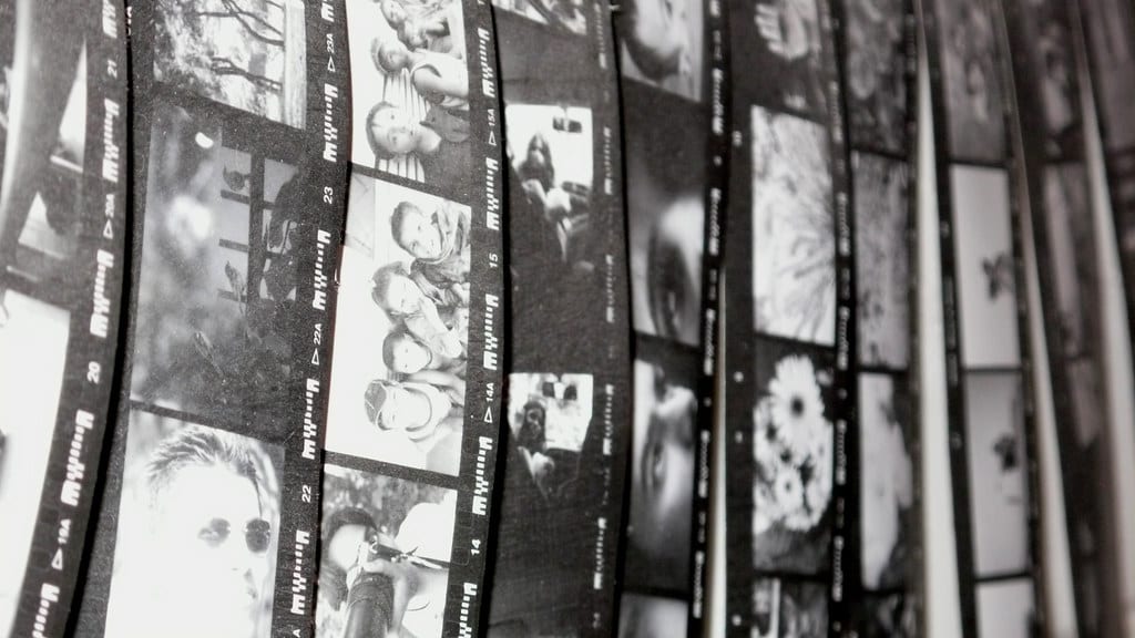 Các dải contact print được đặt cạnh nhau theo trình tự