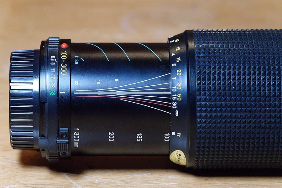 Minh họa độ sâu trường ảnh và hyperfocal distance trong phần ví dụ thực tế